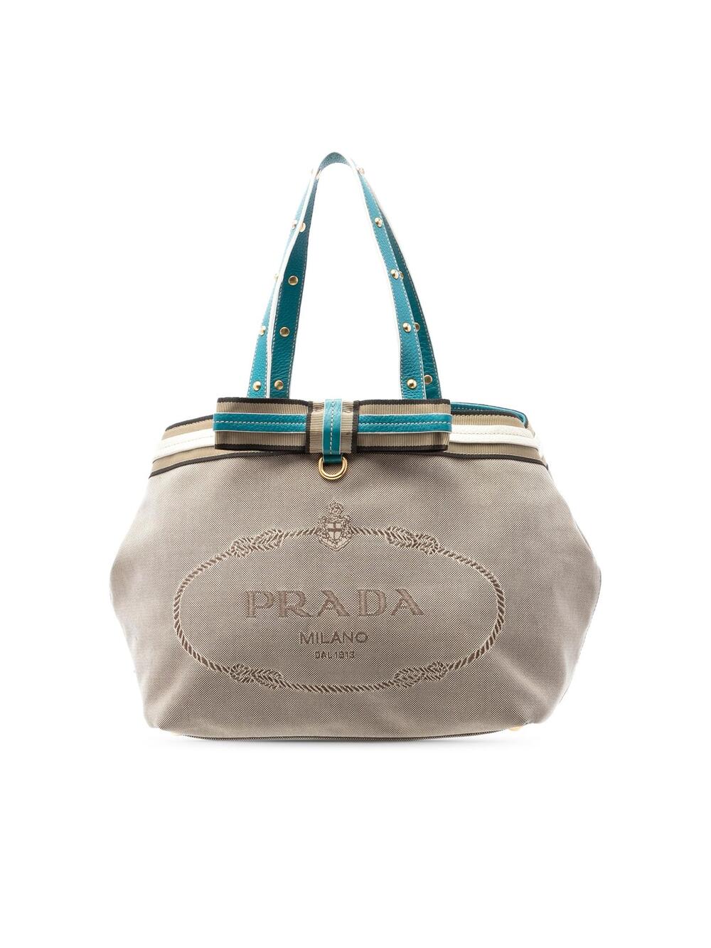 Prada Canvas Canapa Logo Tote Pre-Loved #292206P62B